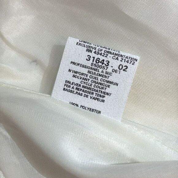 Jessica McClintock Gunne Sax Vintage Ivory Satin Elegant Strapless with Lace 5/6 - Picture 6 of 10